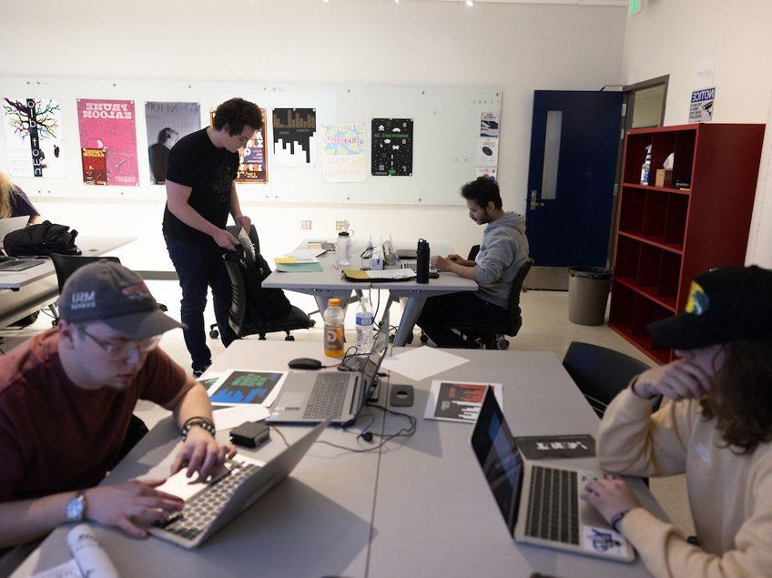 Wide view of the Communication Design Lab.